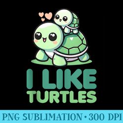 i like turtles cute sea turtle carrying baby turtle - high resolution png download