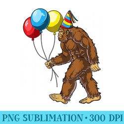 bigfoot its my birthday party hat balloons sasquatch - digital png downloads