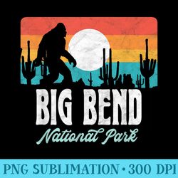 vintage big bend national park bigfoot mountains graphic - png prints