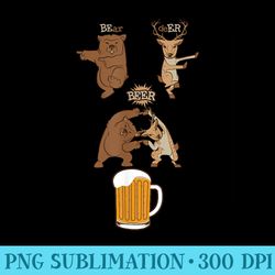 cute beer drinker bear plus deer equals beer drinking - high resolution png clipart