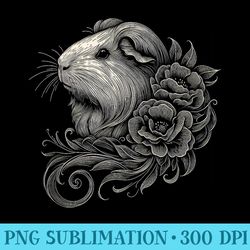 floral guinea pig face graphic art design for and men - transparent png resource
