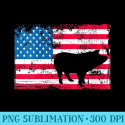 s patriotic us flag pig hog graphic art print - transparent png resource