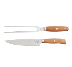 Chopwell Carbon Steel and Ash Wood 2 Piece Carving Set