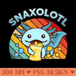 axolotl- snaxolotl cute axolotl snacks funny food - download png images