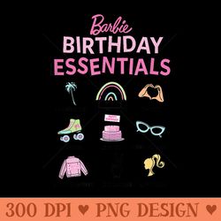 barbie - birthday essentials - png sublimation