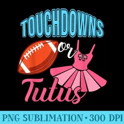 touchdowns or tutus gender reveal baby party announcement - download transparent artwork