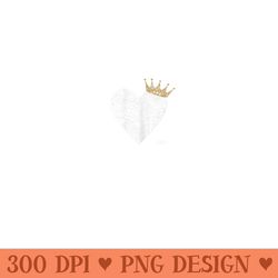 vintage baby blue royal baseball heart with crown - png download
