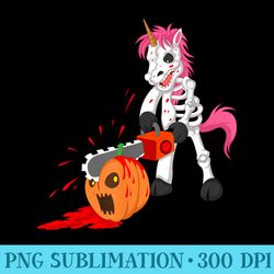 Pumpkin Spice Unicorn Skeleton Lumberjack Halloween - Ready To Print PNG Designs