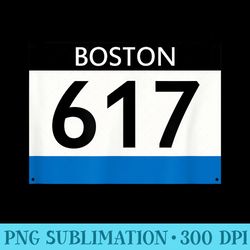Retro 617 Area Code Boston Massachusetts Running Bib Stencil - Unique Sublimation Png Download