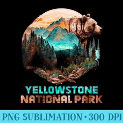 yellowstone national park alaska grizzly bear mountain hike - transparent png mockup