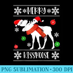 funny punny merry kiss moose santa hat ornament pun clothes raglan baseball - download high resolution png