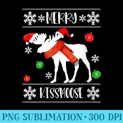 s funny punny merry kiss moose santa hat ornament pun clothes - high resolution png file