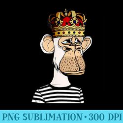 king hat monkey animal chimpanzee prison primate gorilla nft - transparent png file