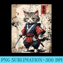 samurai cat kawaii anime japanese vintage tattoo graphic - png picture gallery download
