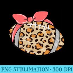 football mom life leopard football girl - png download icon