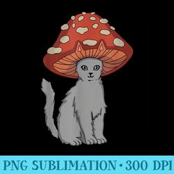 cottagecore cats aesthetic cat mushroom hat kawaii - png picture download