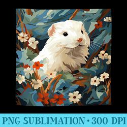 guinea pig flowers camouflage illustration graphic - high resolution png download