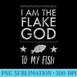 flake god aquarium fish tank aquarist funny - shirt design png