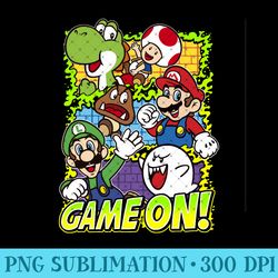 Super Mario Group Shot Game On - PNG Art Files