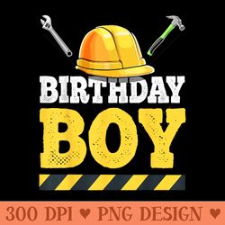 birthday construction birthday party hat - digital png artwork