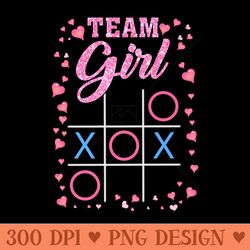 fun gender reveal baby shower party team girl men premium - design png template