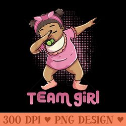 funny team girl black baby dab dance baby announcement party - png design downloads