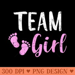 gender reveal team girl matching family baby party supplies - beautiful png download