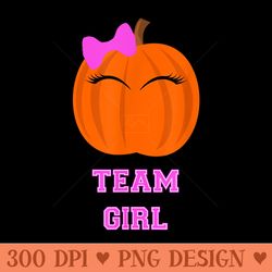 team girl pumpkin w eyelashes baby shower party cute funny - digital png downloads