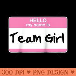 team girl gender reveal pink baby shower its a girl raglan baseball - png art files