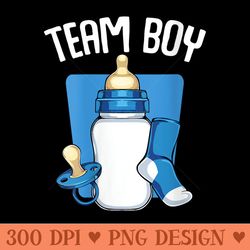 s team blue funny gender reveal baby shower party family - png prints