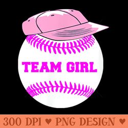baseball gender reveal team girl t baby shower party - beautiful png download