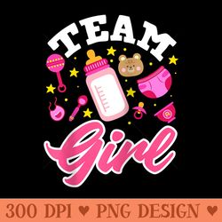 gender reveal team girl raglan baseball - printable png graphics