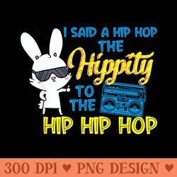 hiphop the hippity cute easter bunny gift for toddlers - vector png clipart