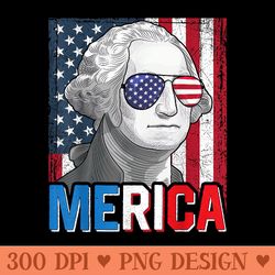george washington 4th of july merica men american flag - mug sublimation png