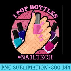i pop bottles nailtech nail technician - png design assets