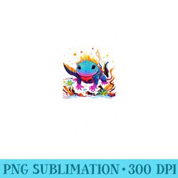 colorful axolotl pop art axolotl animal axolotl lover - unique sublimation png download