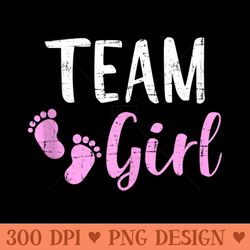 gender reveal team girl matching family baby party supplies - unique png artwork