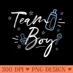 s team gender reveal baby shower party - png design files