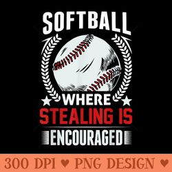funny softball girl player team girl softball life lovers - high resolution png designs