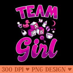 team girl baby shower gender reveal baby party - png download