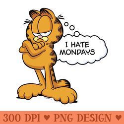 garfield i hate mondays thought bubble - sublimation png designs
