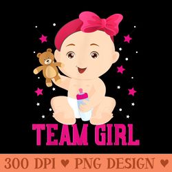 gender announcement team girl baby party reveal pregnant - design png template