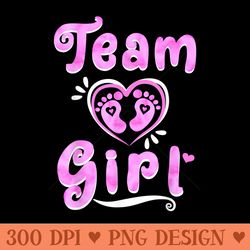 team girl gender reveal baby shower party - trendy png designs