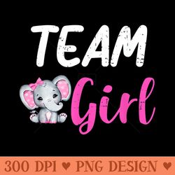 gender reveal team girl matching family baby party supplies - png design assets