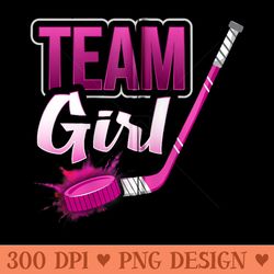 team girl gender reveal hockey baby shower party idea - png art files