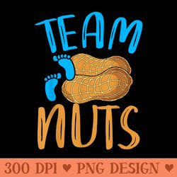 team nuts team baby shower party funny gender reveal - png templates