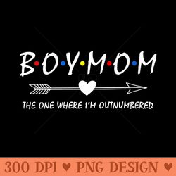 s Mom The One Where Im Outnumbered Mama Mom of boys - Transparent PNG Clipart