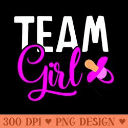 team girl gender reveal gift for mother and daddy - digital png artwork