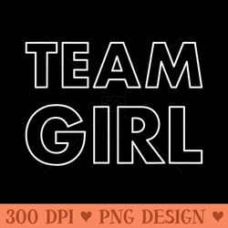 baby pink team girl tshirt gender reveal - modern png designs