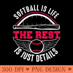 funny softball girl player team girl softball life lovers - high quality png clipart
